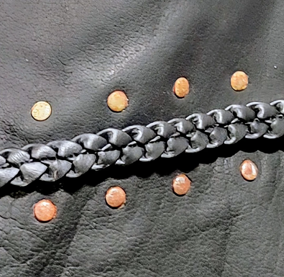 Black Leather Motorcycle Biker Jacket Patina Women's Size XL Papa's Leather Barn - Image 3 of 4