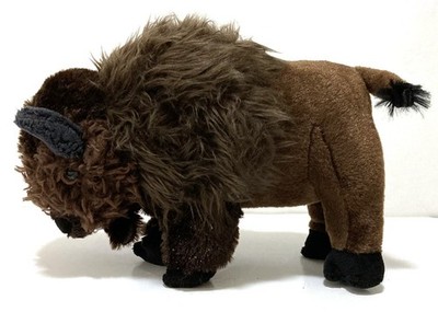 Buffalo Bison Plush 10''L 6.5''H St Labre Indian School Brown Shaggy