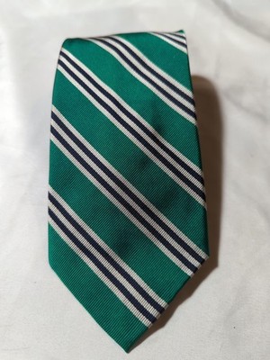 Robert Talbott Tie Green & Navy Striped Silk Tie USA