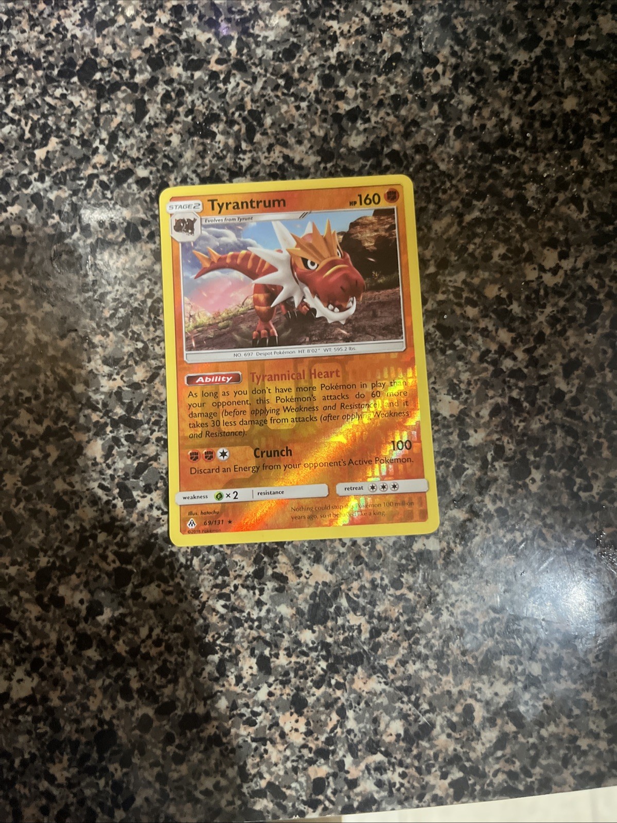 Tyrantrum 69/131 Sm-Forbidden Light Reverse Holo