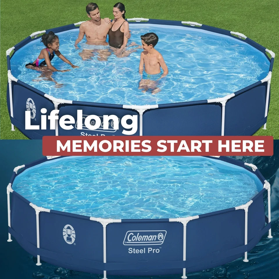 Coleman Steel Pro 12 ft. x 33 in. Round Metal Frame Above Ground Pool Set - Image 3 of 4