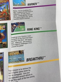 Arcade Hits From Data East Vintage NES Poster 2-Side Variant RARE Robocop Karnov