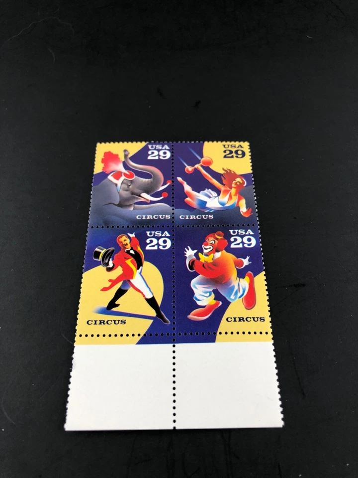 1993 Circus 29 Cent 29c Stamp Block of 4 Scott# 2750-2753 - Image 2 of 4