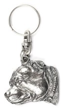 Staffordshire Bull Terrier, Staffie III - Pendentif chien argenté, décoration de