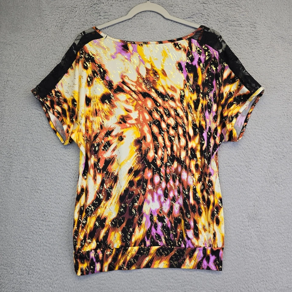 Top Wrangler Rock 47 para mujer tejido M estampado dorado metálico Western Rodeo Foto 3 de 4