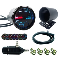 Boost Control Kit 7 Color 0-30PSI 52mm Boost Gauge& Cup Manual Boost Controller