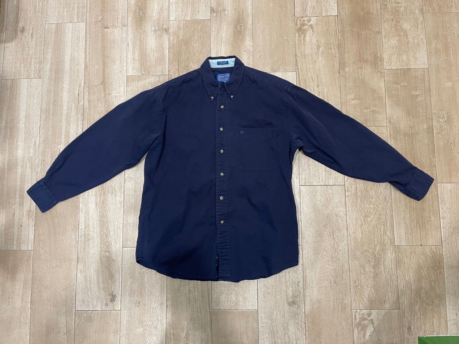 VINTAGE Pendleton Cotton Shirt Size Medium Blue L… - image 1
