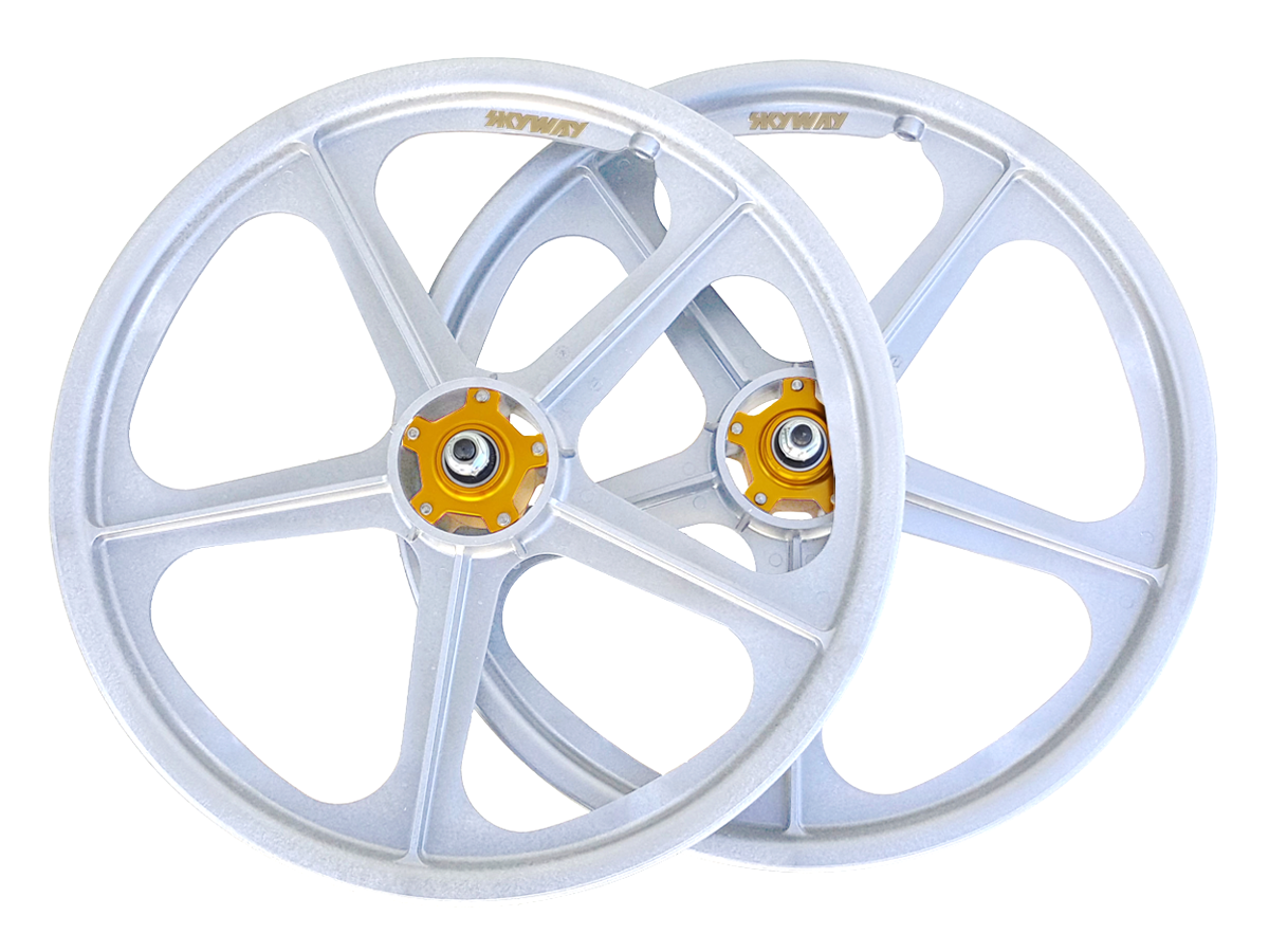 SKYWAY Tuff II Rivet Wheel Sets - Collector's Edition White/Gold