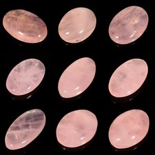 FABULOUS NATURAL TRANSLUCENT HOT PINK ROSE QUARTZ OVAL CABOCHON GEMSTONE CB-