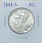 1943 s walking liberty half dollar Almost Uncirculated Nice Luster