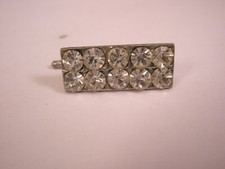 Single 1 13/16" White Rhinestone Vintage Formal Shirt Stud tux prom groom f41