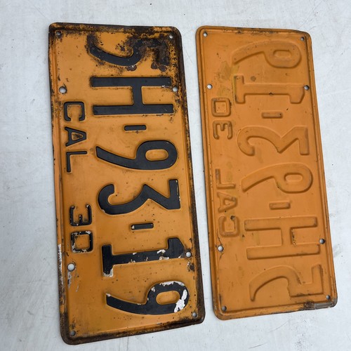 1930 California License Plate - Pair Both Front & Back 5H 93 19 , Need restora - Picture 9 of 21