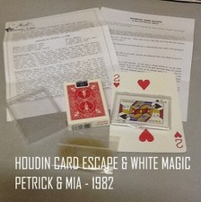 HOUDINI CARD ESCAPE  WHITE MAGIC - PETRICK  MIA - VINTAGE 1982