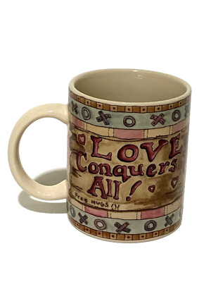 1998 Boyds Collection Mug ''Love Conquers All'' Bearware Pottery Works Vintage