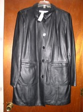 Nwt Kenneth Cole Ny Leather Snap Front Coat Womens Plus Size 2x
