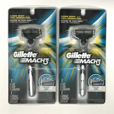 2X Gillette Mach3 Razor Handle + Refill Cartridge | Nano-Thin Blades |NIP Sealed