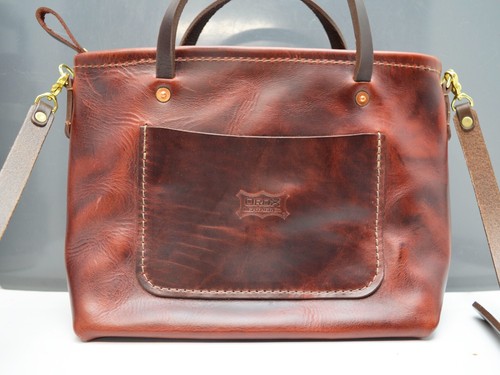 Orox Leather Co. Merces Cross handgefertigte Mahagoni Leder Schultertasche Tasche Handtasche - Bild 2 von 13