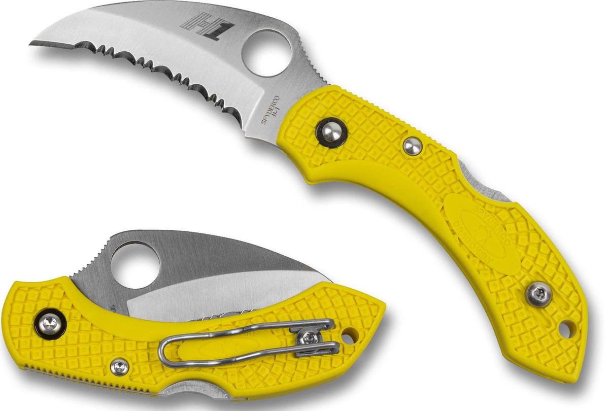 Spyderco Dragonfly 2 Salt Hawkbill C28SYL2HB Folding Knife H1