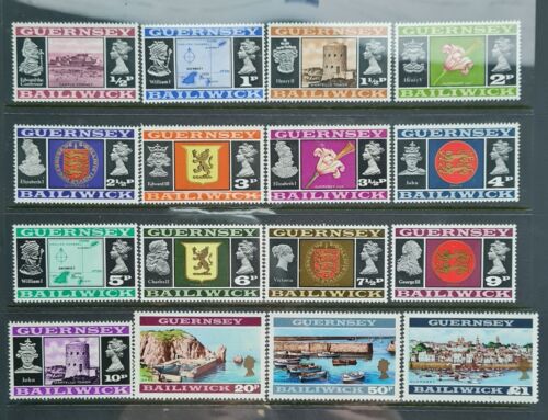 Großbritannien Guernsey 1971 16 Werte postfrisch. Wie Bild.