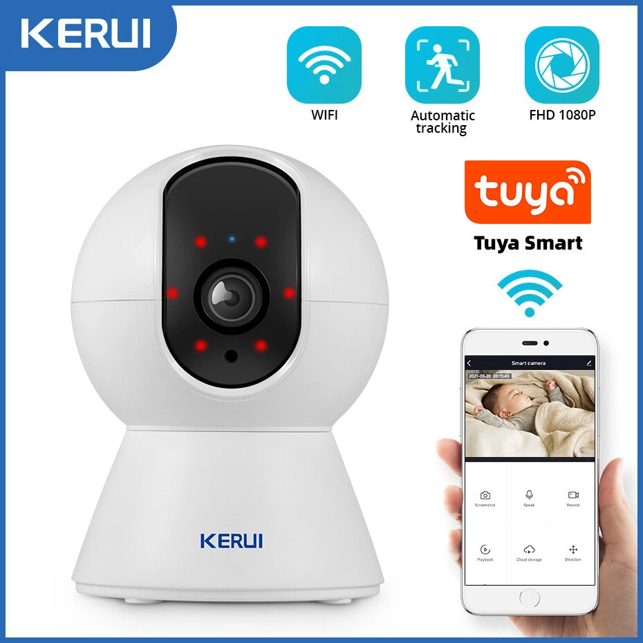 KERUI Wireless 1080P WiFi IP Camera Tuya Smart Indoor Home Security IR Cam Night