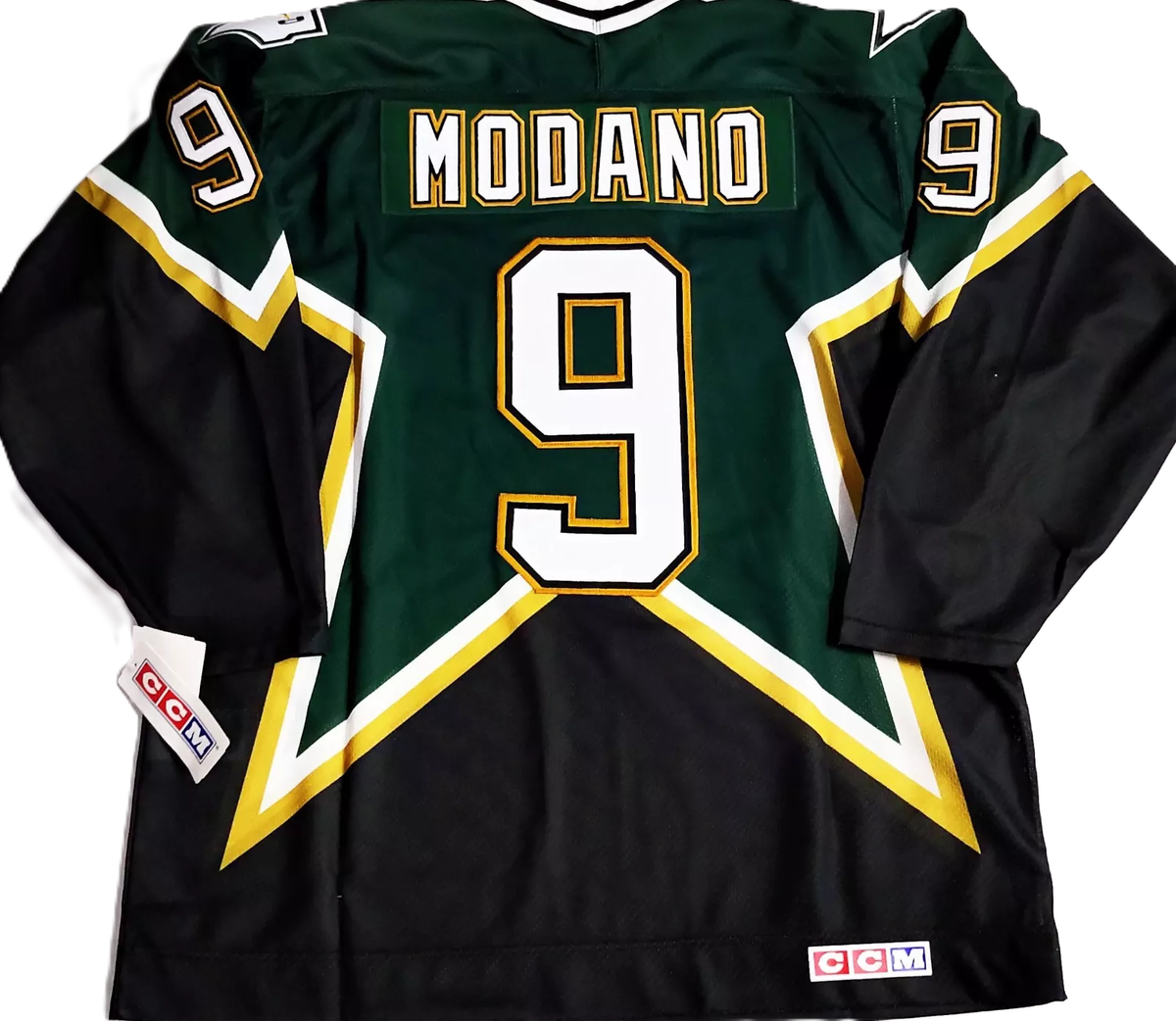 VTG-NWT-S MIKE MODANO DALLAS STARS GRN 1999 STANLEY CUP PATCH CCM