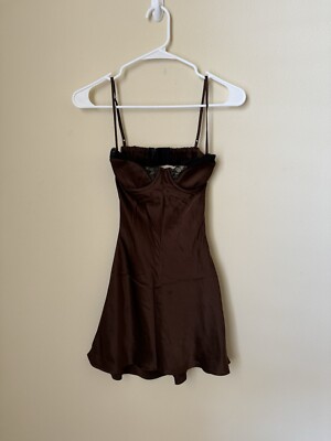 Mirror Palais New Underwire Slip Dress Hershey Brown XXS | eBay