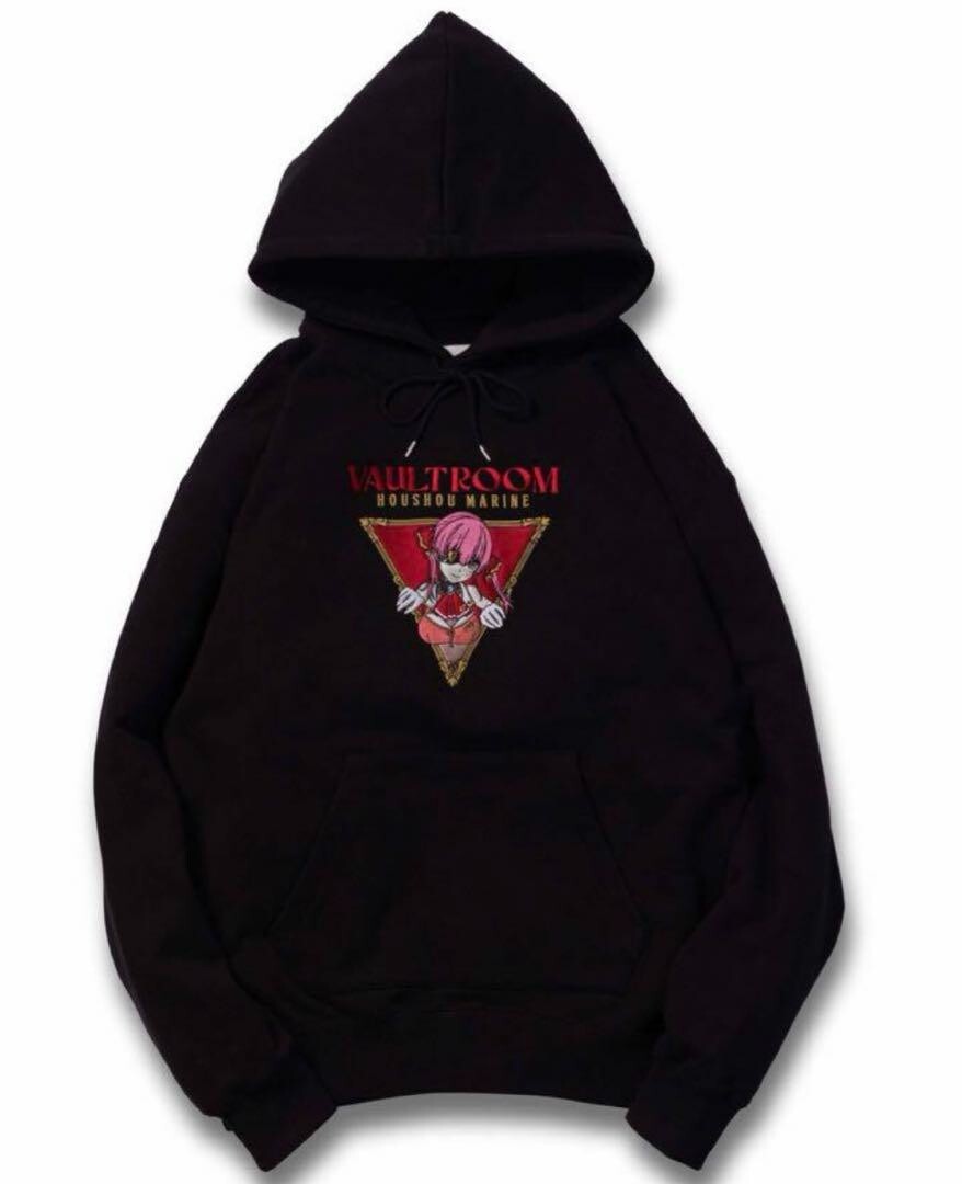 Hololive Marine Hoodie Black L Size Rare with Sticker Vaultroom Exclusive