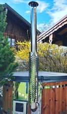 Schornstein Set für Holzofen Badetonne Badefass Hot Tub Kamin Regenhaube Schutz