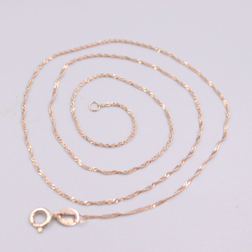 Pure Solid 18K Rose Gold Necklace Women 
