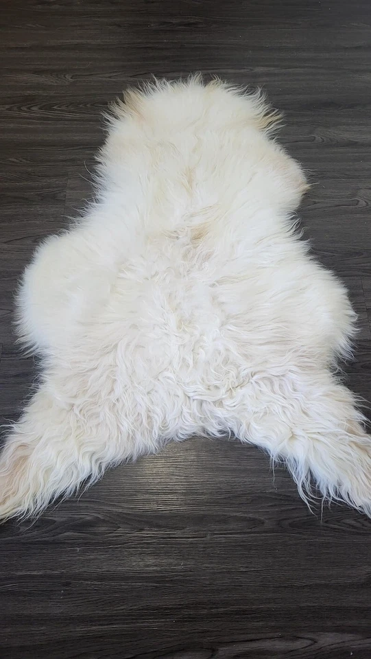 Alfombra islandesa de piel de oveja | Alfombra de piel de oveja | Lana larga sedosa suave #C231 Foto 3 de 4