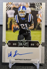 MATAEO DURANT 2022 Leaf Draft Auto Autograph RC DUKE BLUE DEVILS / BATTLEHAWKS