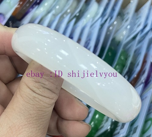 Certified Natural Afghanistan White Jade Gemstone Bangle Bracelet 56-66mm - Picture 5 of 6