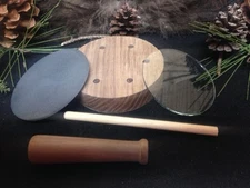 1-Custom Walnut Turkey Call Pot Call Kit Slate over Glass W/ Striker 