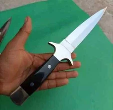 CUSTOM HANDMADE D2 STEEL DAGGER HUNTING BOWIE KNIFE WITH MICARTA HANDLE & SHEATH