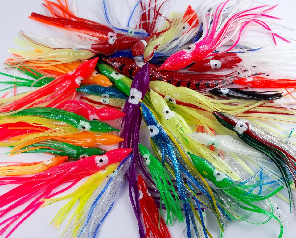 NOBRAND 3-50 Stück Soft Octopusse 5-30cm Oktopus Beifänger Dorsch Gummi Silikon Köder