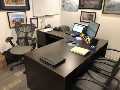 ergonomic desk with storage