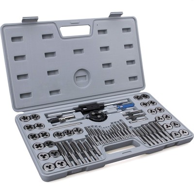 60-Pc Master Tap and Die Set - Include SAE Inch Size #4 to 1/2  and Metric