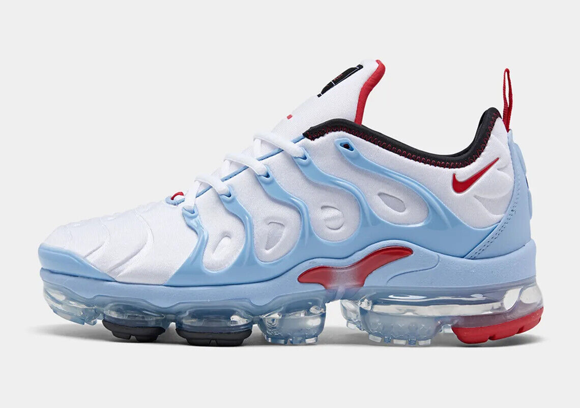 NIKE AIR VAPORMAX PLUS Sz 10.5 WHITE RED BLUE tn max 1 90 95 NIKE AIR VAPORMAX PLUS Sz 10.5 WHITE RED BLUE tn max 1 90 95