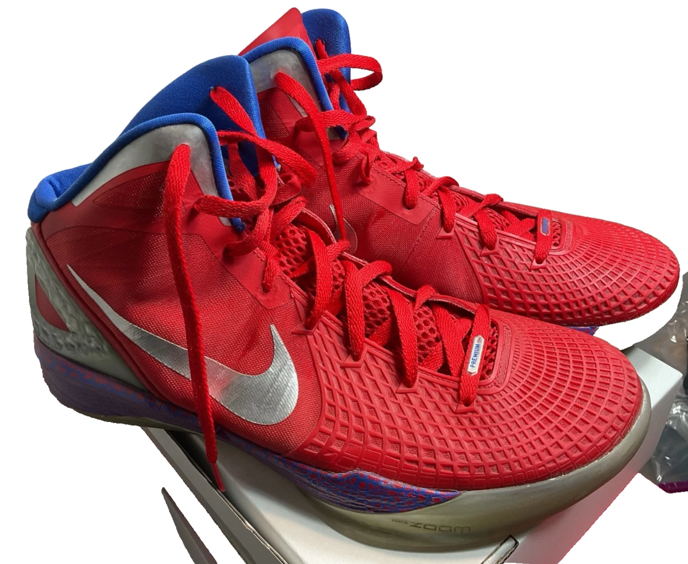 Clippers officiels Nike 2011 Zoom Hyperdunk Supreme Blake Griffin 13 rouge bleu BIN