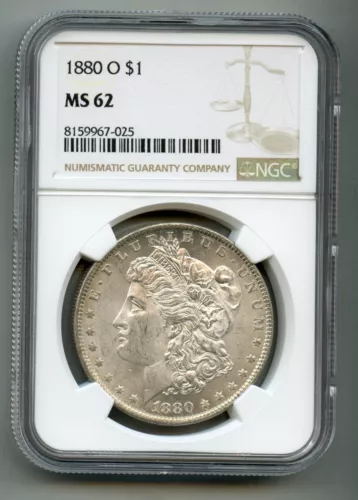 1880 O Morgan Silver Dollar NGC MS 62