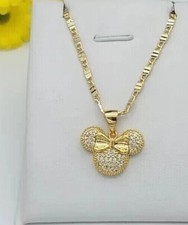 Mickey Mouse Shape Pendant 2.22Ct Round Simulated Diamond 925 Sterling Silver