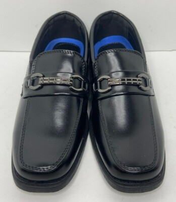 Boys Josmo Slip on Dress Shoes with Metal Accent Black Size 13 - Main Image