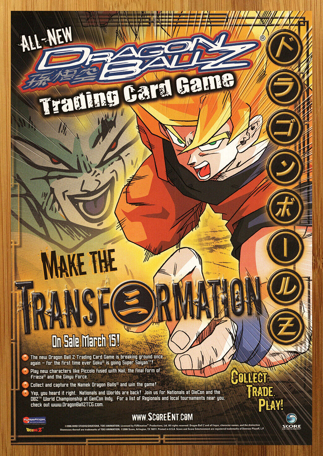 2006 DBZ Dragon Ball Z TCG Trading Cards Print Ad/Poster Frieza Goku Promo  Art!