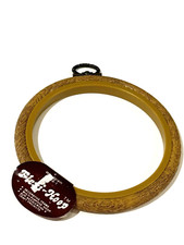 VTG Flexihoop Frame Hoop Brown Needlepoint Craft 4in Wood Grain 885181 Retro NEW