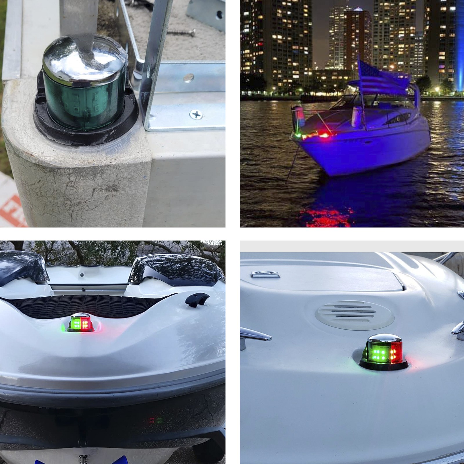 LED Boat Navigation Light Red And Green Marine Navigation Light Boat For Pontoon