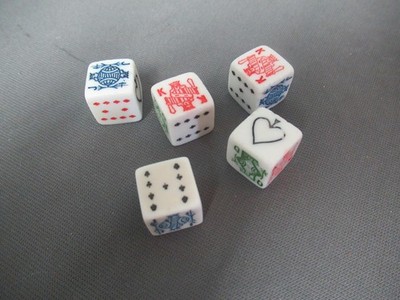 5 Piece Vintage Poker Dice - h5 RB/VH