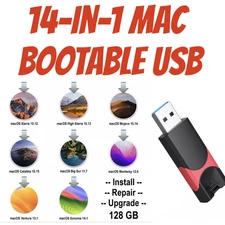 128GB USB 14-in-1 MacOS bootable Installer repair recovery tech support service