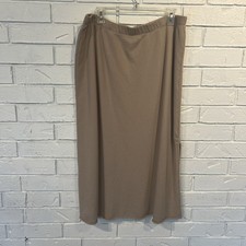 Eileen Fisher 100 Organic Cotton Tan Midi Skirt L