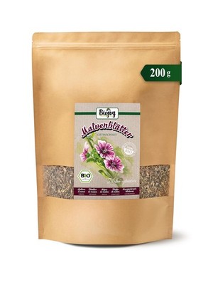 BIOMalvenblätter Tee 200 g, getrocknet und geschnitten, Malventee Malva sylve...