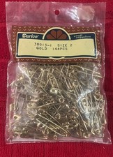Darice Craft Designer Safety Pins Gold-- 144 Pieces -2 inch -35018-NEW